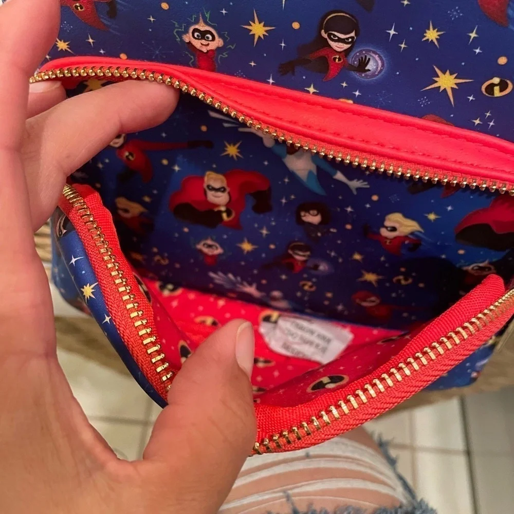 NWT Disney Parks Loungefly Incredibles Mini Backpack Blue and Red​​​​​​